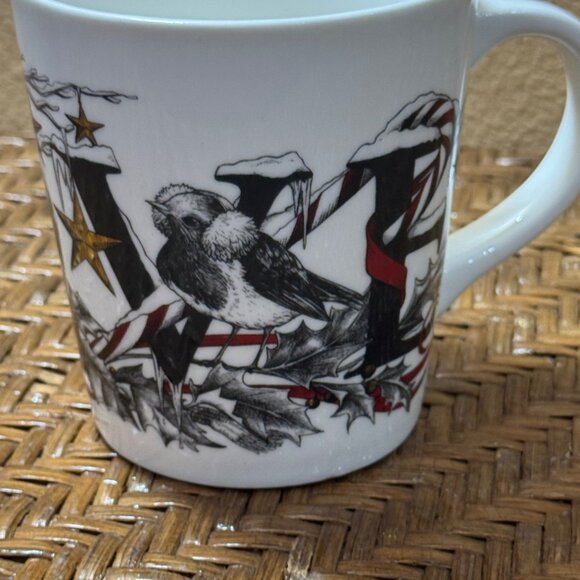 Williams Sonoma RORY DOBNER Love Mug Birds Christmas Holiday Winter Coffee Cup - Picture 6 of 9
